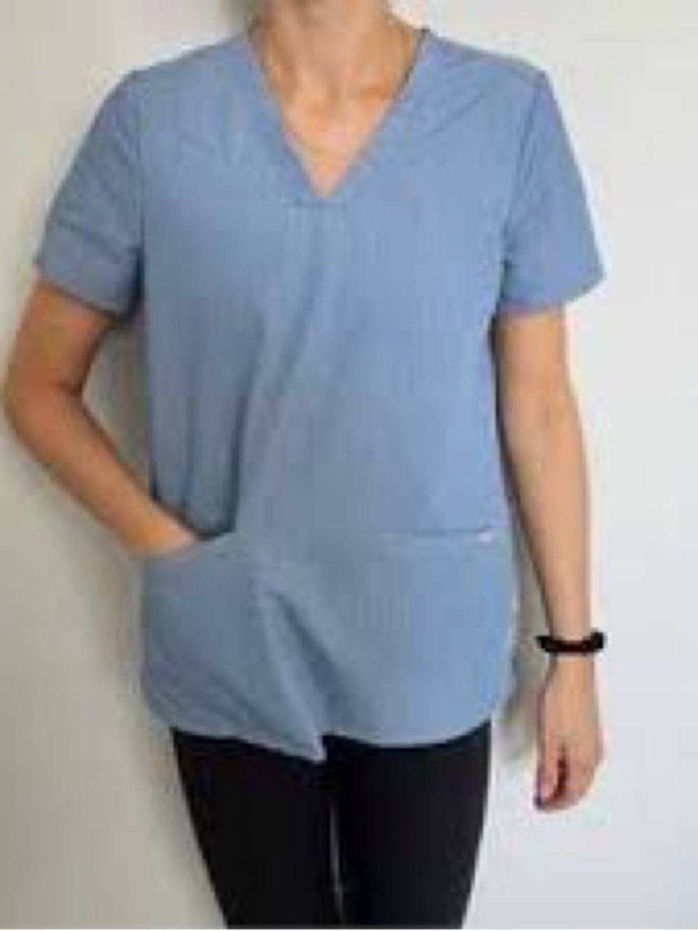 Figs Light Blue V-Neck Women’s Scrub Top